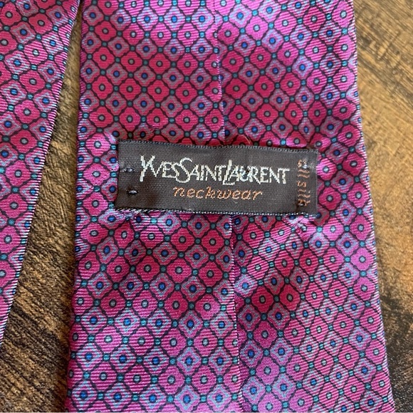 Yves Saint Laurent  Mens Silk Necktie One Size Tie Office Business - Picture 4 of 5